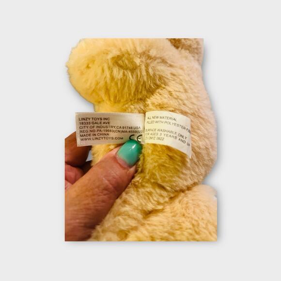 Linzy Kneeling Praying Bear Plush 10" Tan Now I Lay Me Down To Sleep Talking Toy - Picture 5 of 6